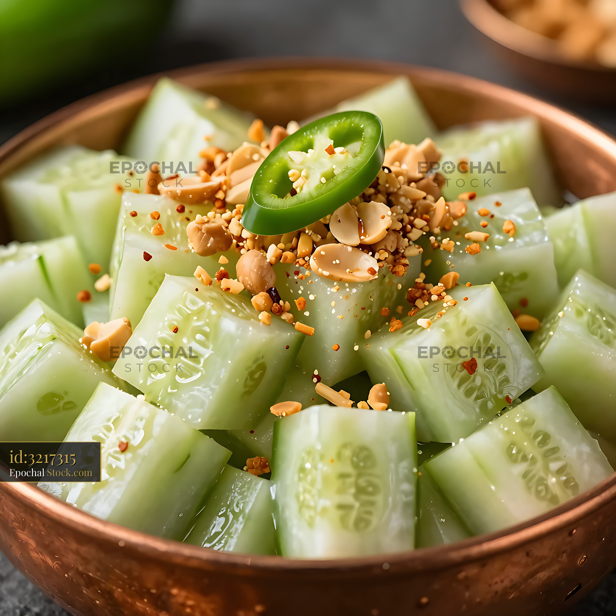 Kakdi Koshimbir: Fresh Cucumber Salad - stock photo