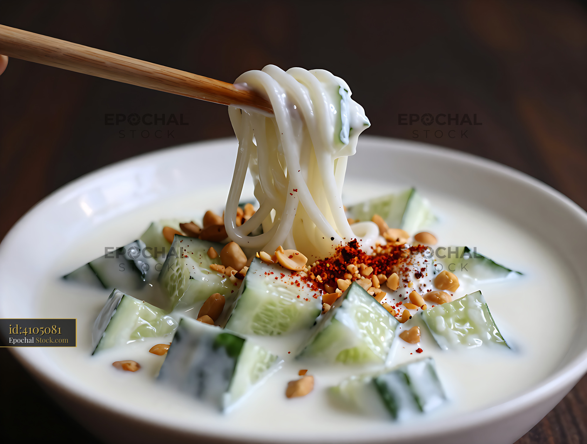 Kakdi Koshimbir with Peanuts and Noodles - stock photo