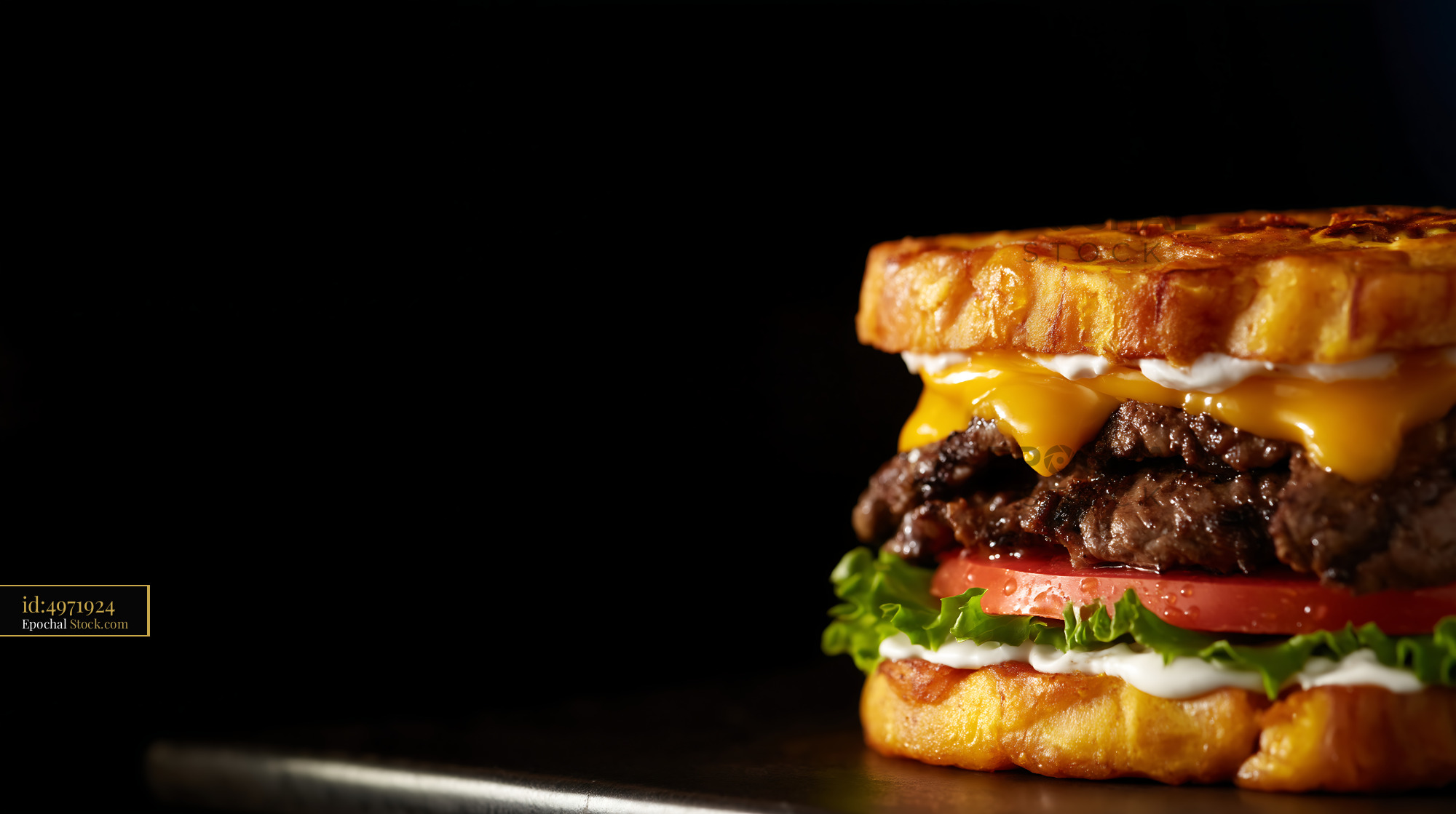 Premium Beef Cheeseburger On Brioche Bread - stock photo