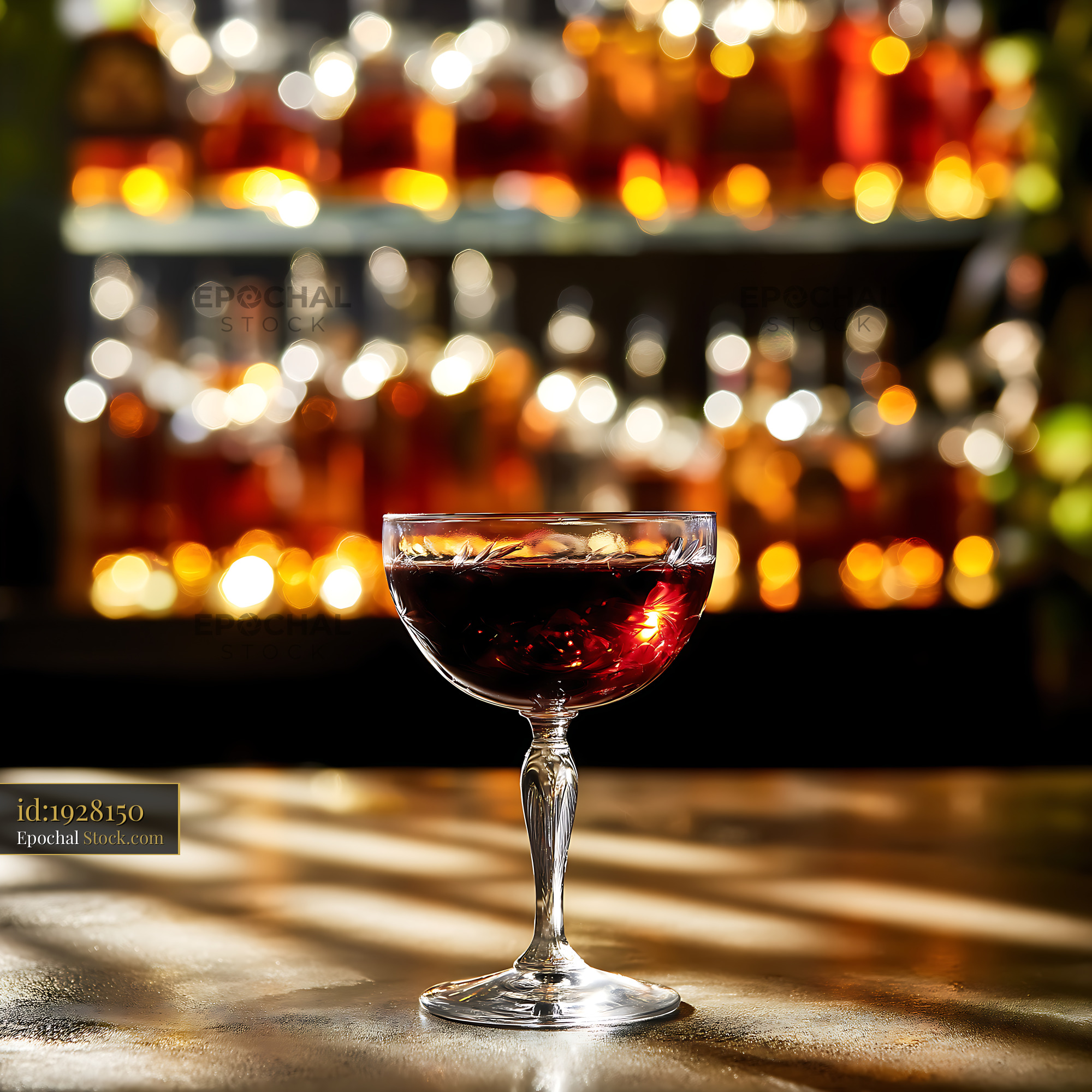 Bushwick Cocktail Served at Upscale Bar - stock photo