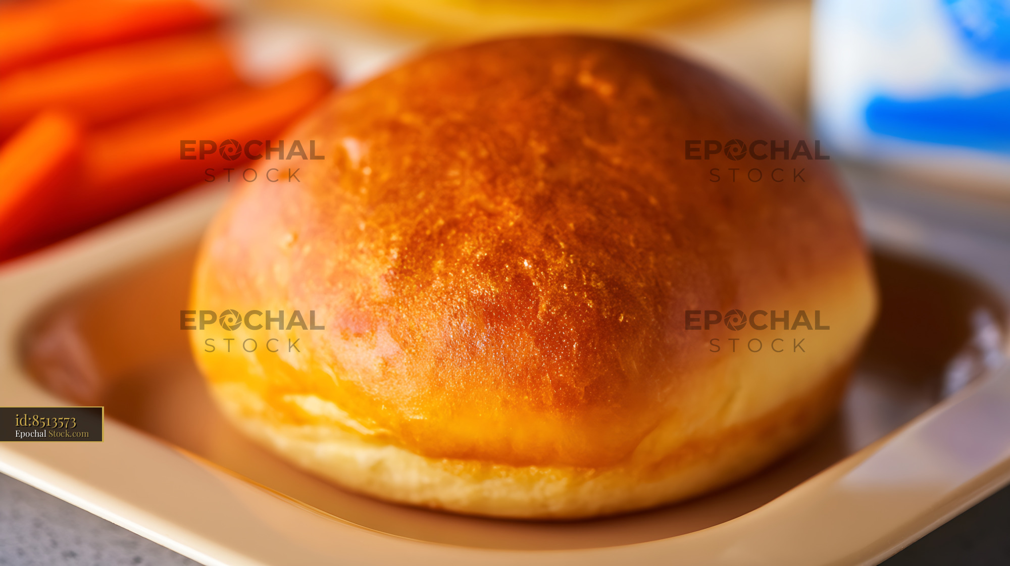 Golden Brioche Roll Freshly Baked - stock photo