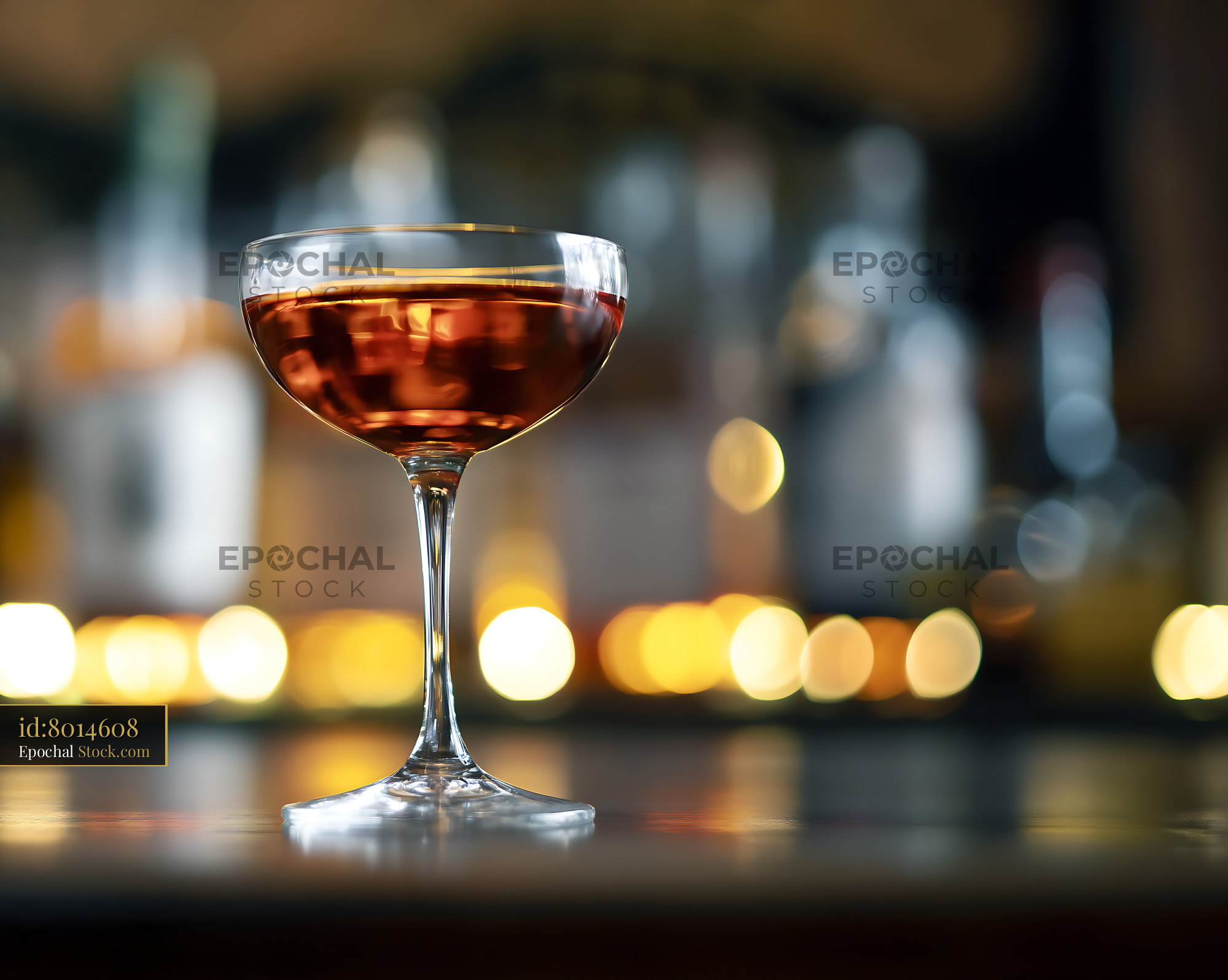 Bushwick Cocktail in Elegant Coupe Glass - stock photo