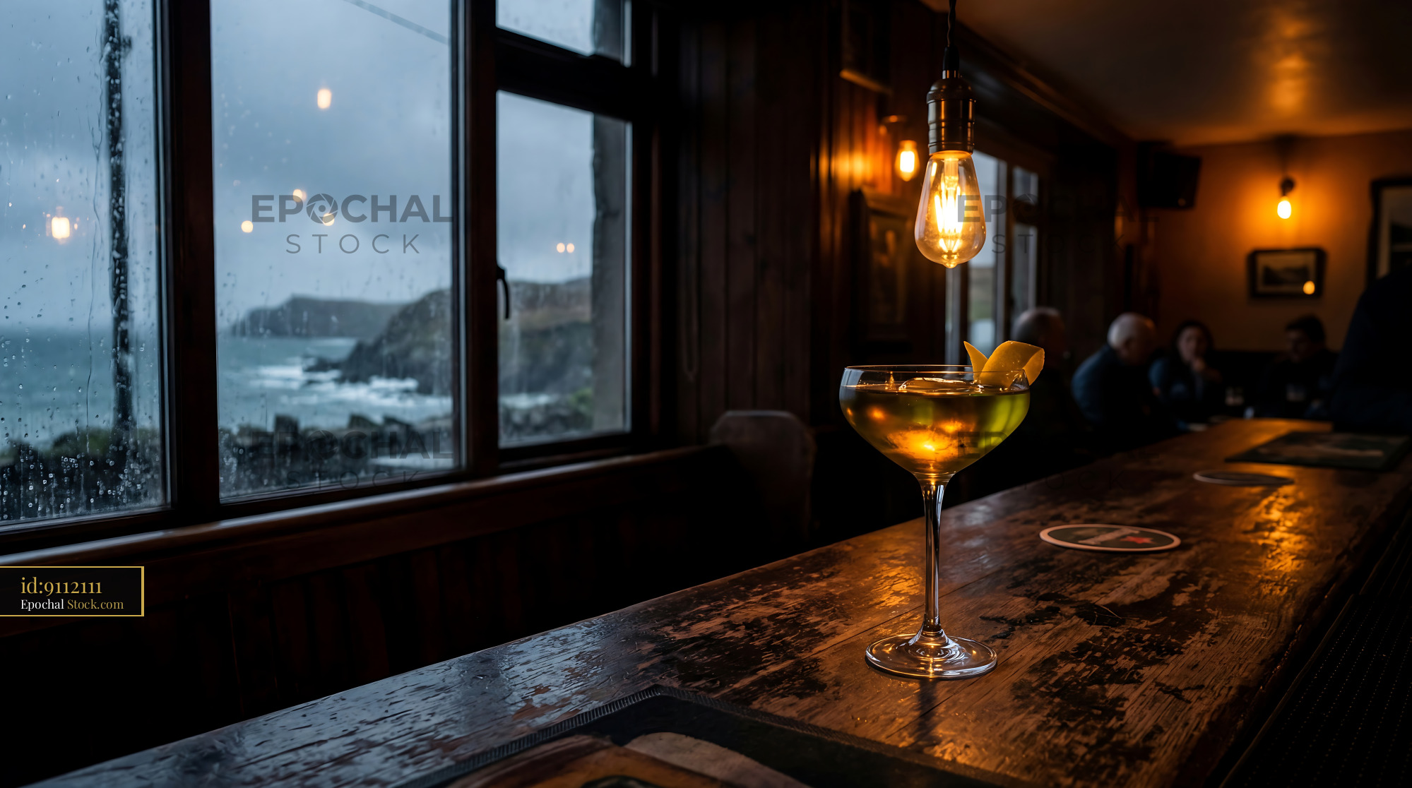 Tipperary Cocktail Evening Light, Coastal Bar - stock photo