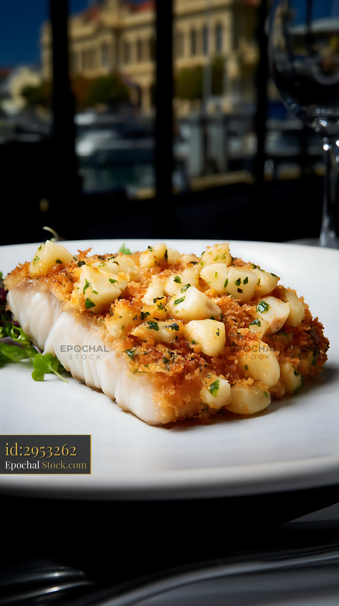 Pan-Seared Fish Fillet with Cauliflower - stock photo