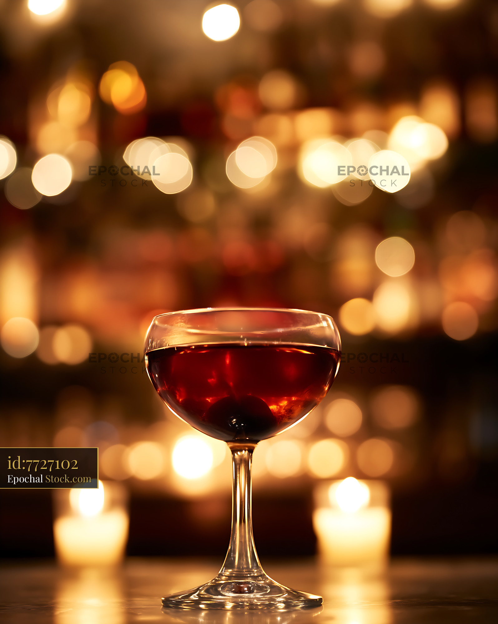 Bushwick Cocktail in Warm Bokeh Ambiance - stock photo
