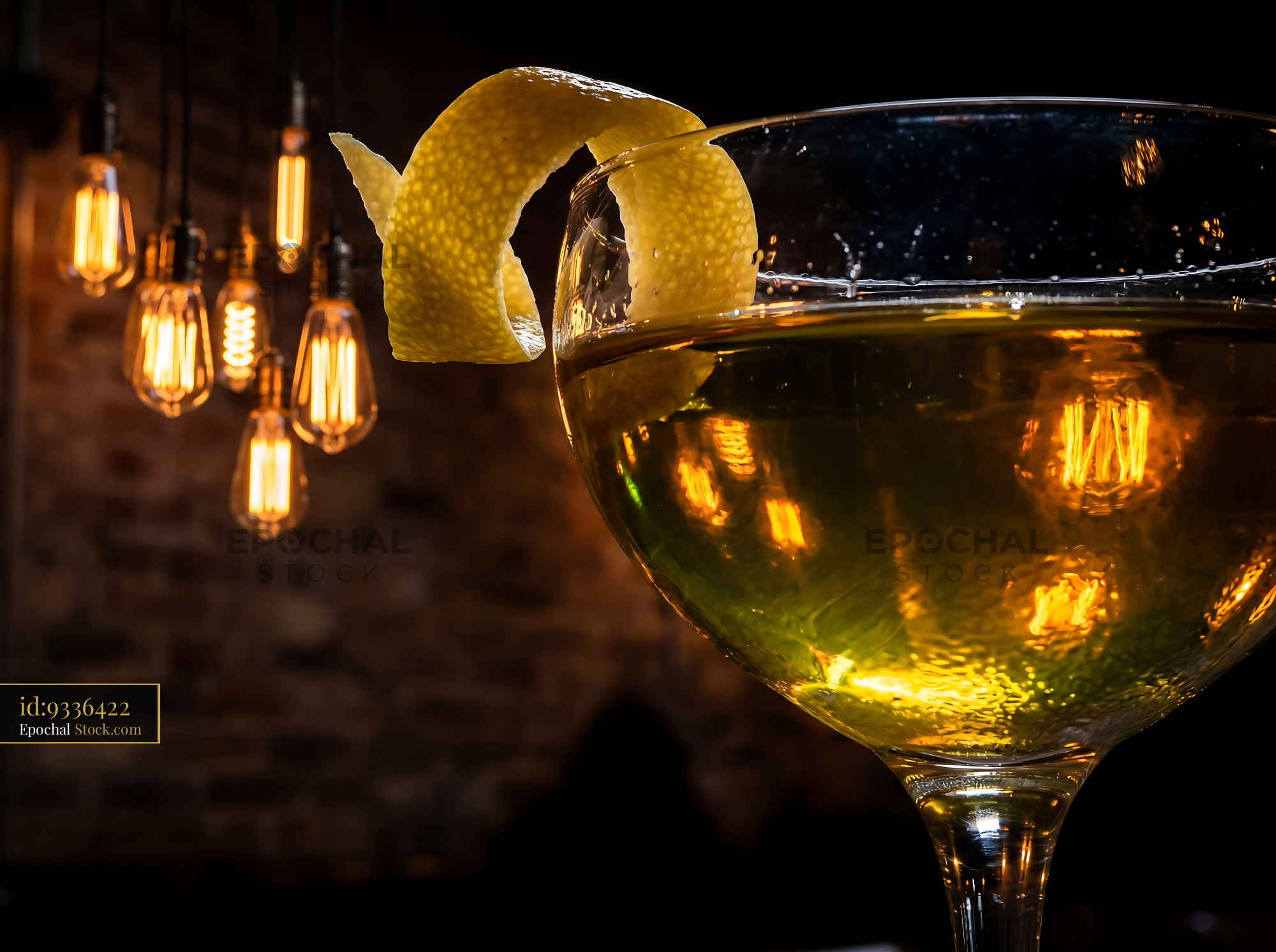 Tipperary Cocktail with Lemon Twist - stock photo