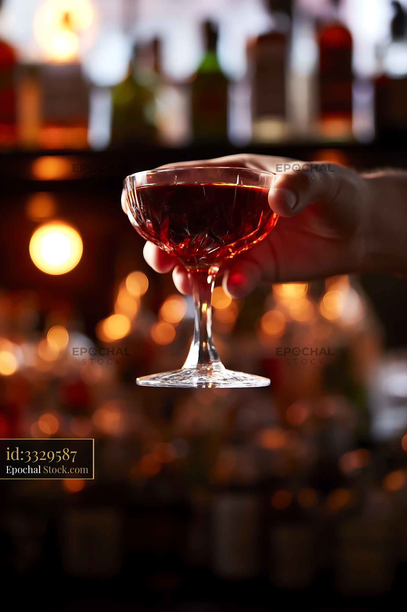 Bushwick Cocktail in Elegant Coupe Glass - stock photo