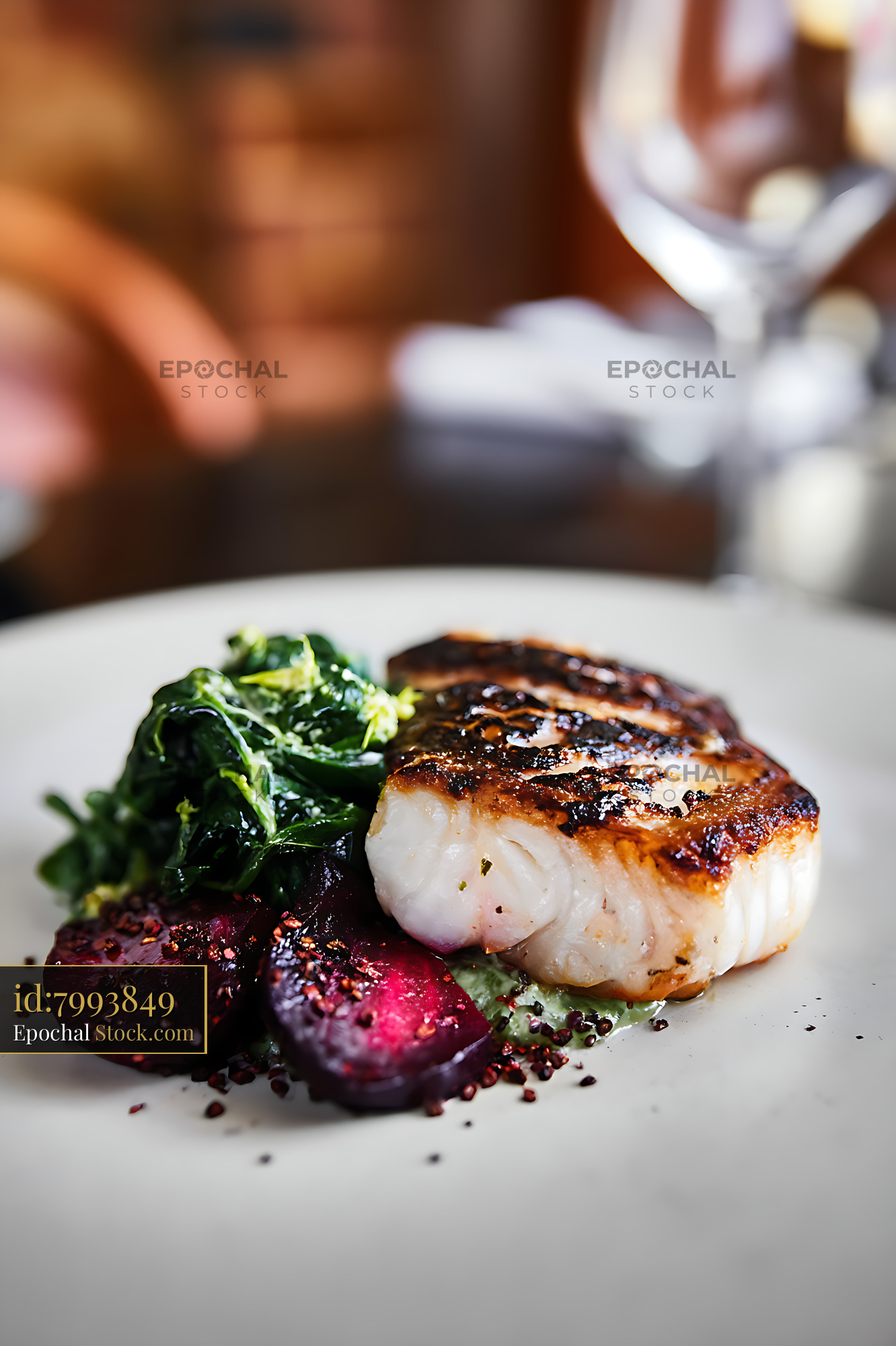 Murray Cod Fillet with Roasted Beets - stock photo