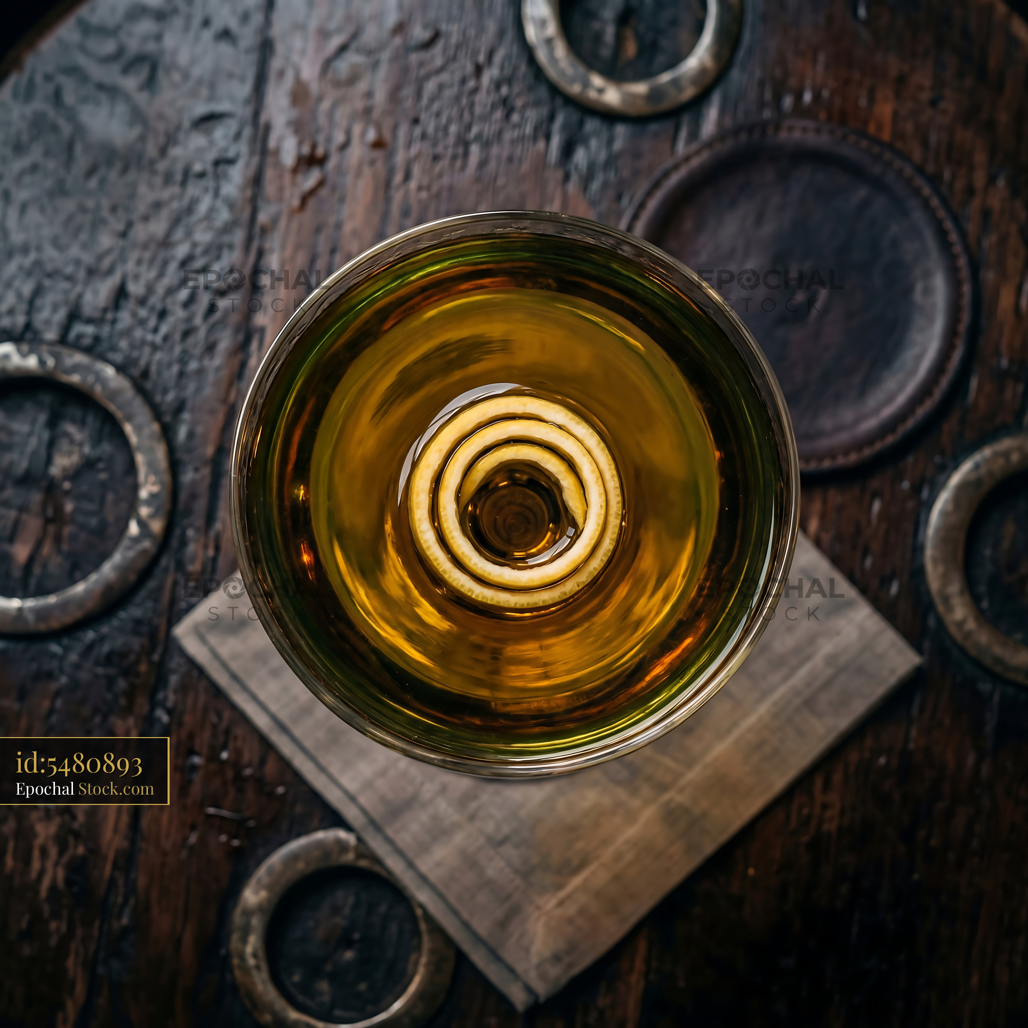 Tipperary Cocktail on Vintage Wooden Bar - stock photo