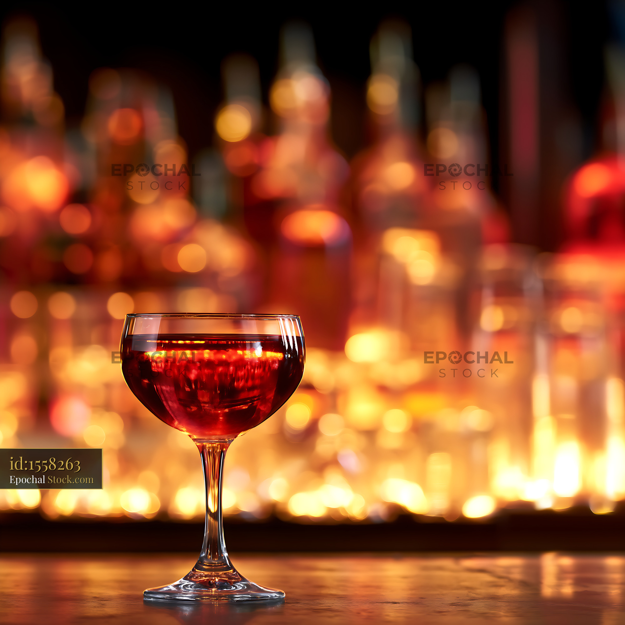 Bushwick Cocktail Coupe Glass Bar Setting - stock photo