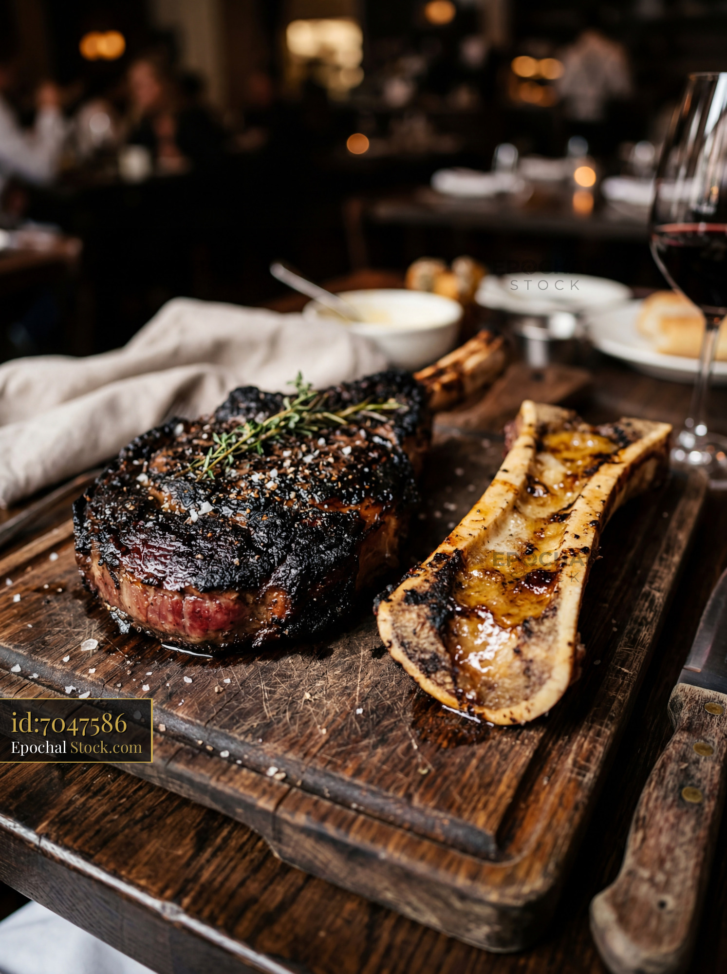 Perfectly Seared Steak with Rosemary Fine Dining - stock photo