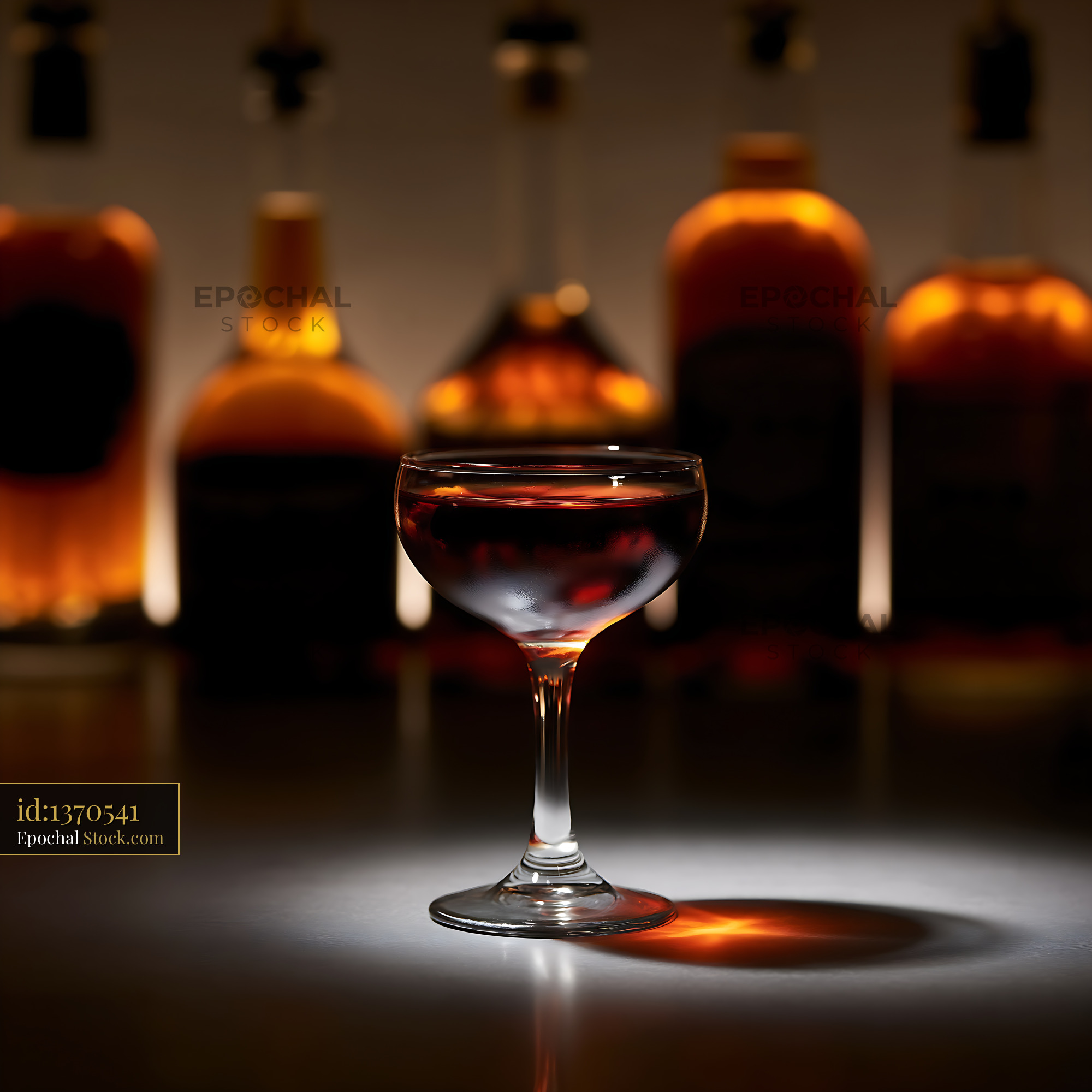 Bushwick Cocktail Poured in Coupe Glass - stock photo