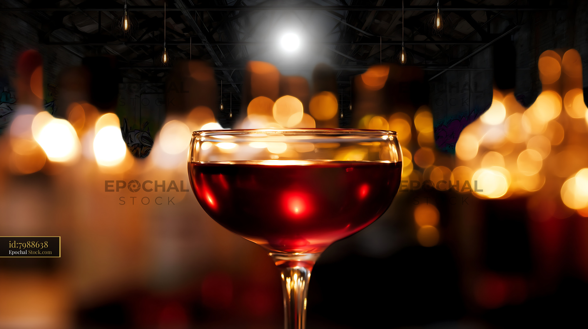 Bushwick Cocktail in Elegant Coupe Glass - stock photo