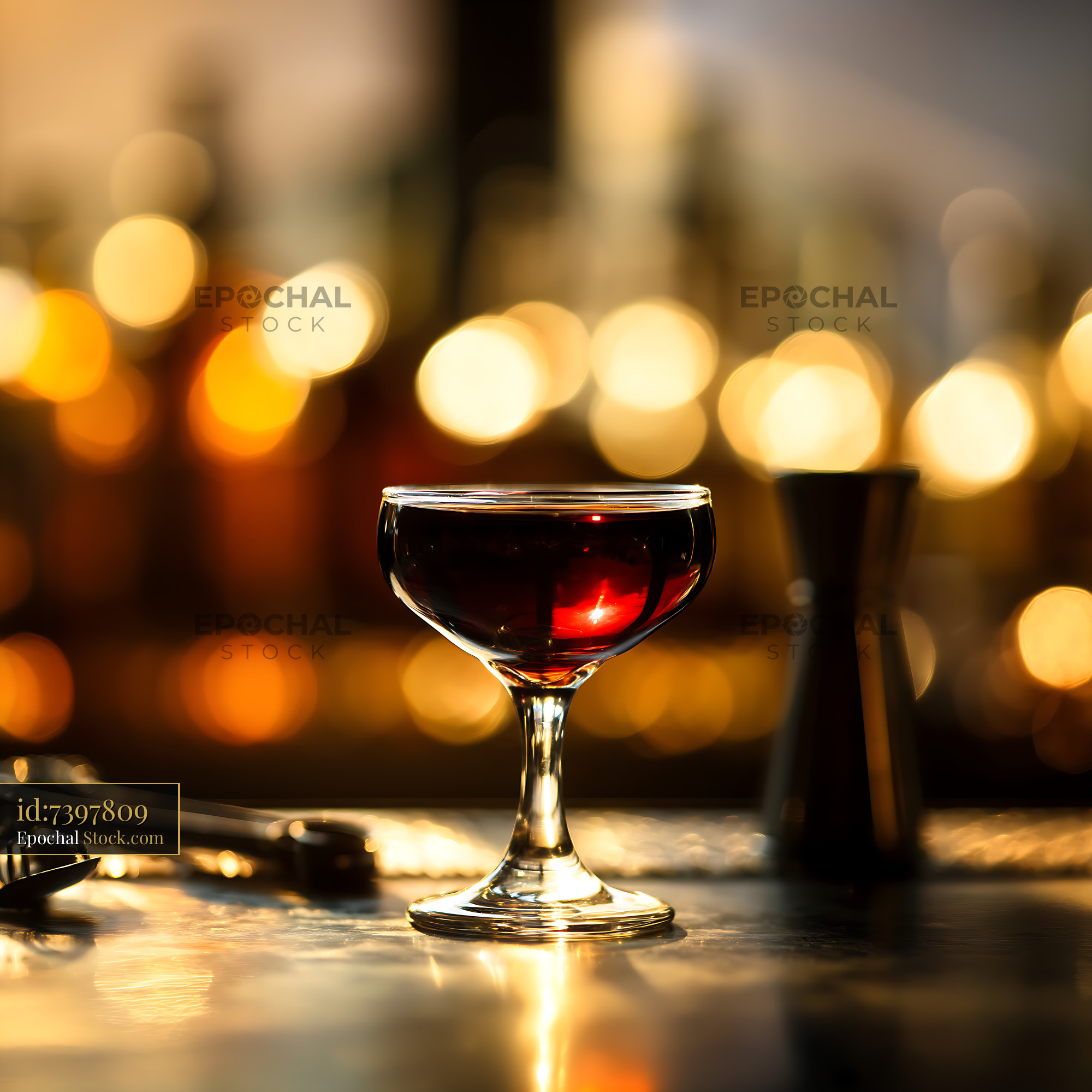 Bushwick Cocktail Served in Elegant Coupe Glass - stock photo