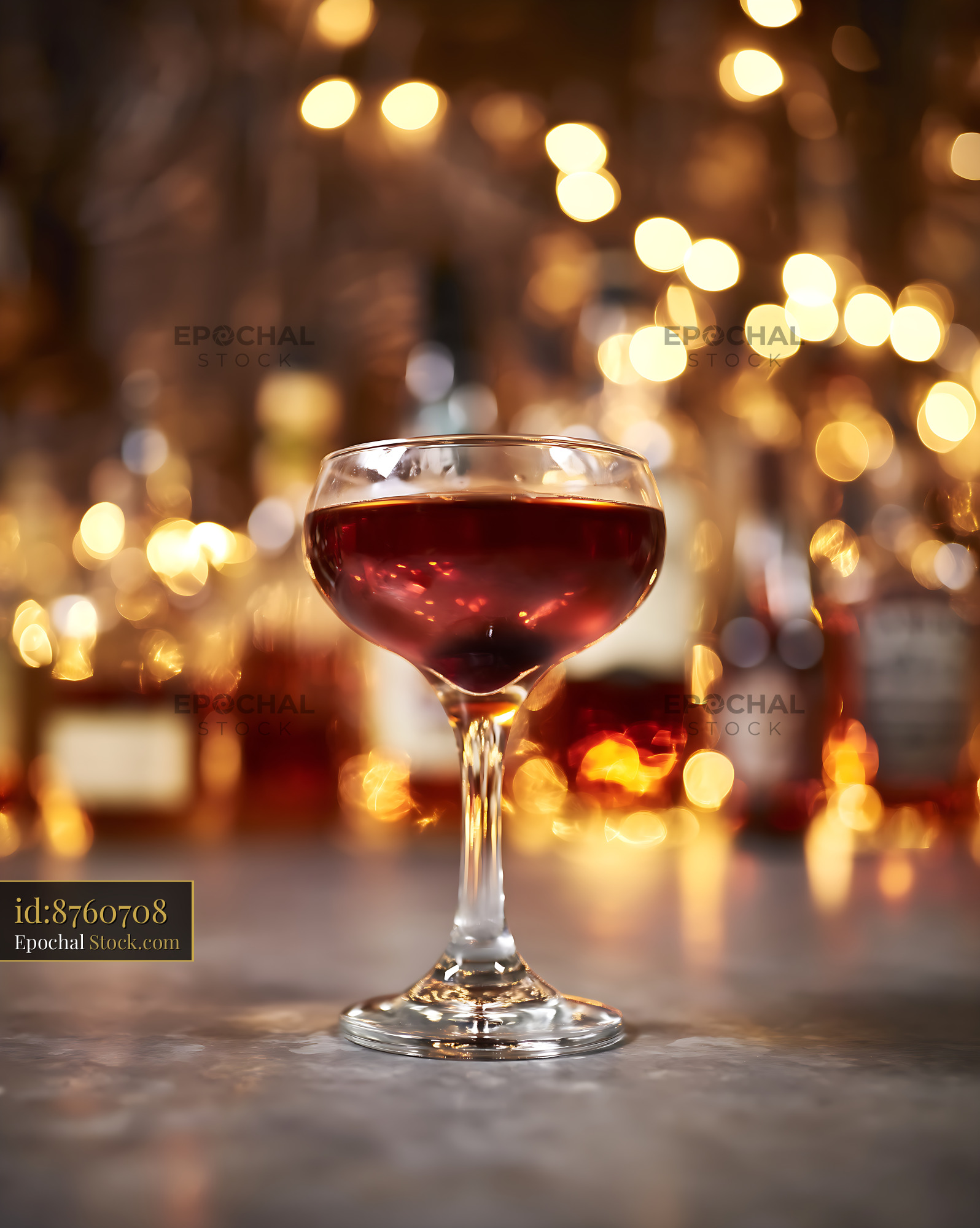 Bushwick Cocktail in Coupe Glass Evening - stock photo