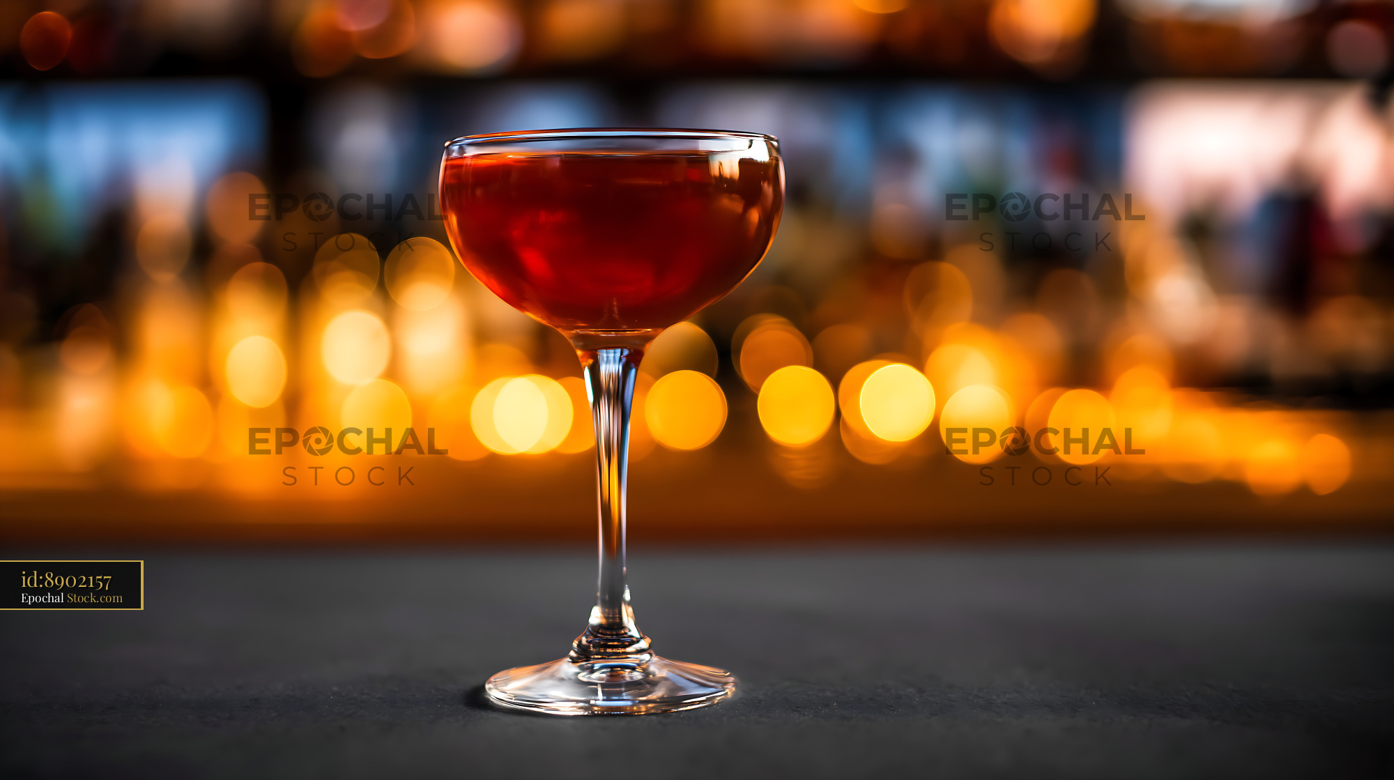 Bushwick Cocktail on Bar Counter - stock photo