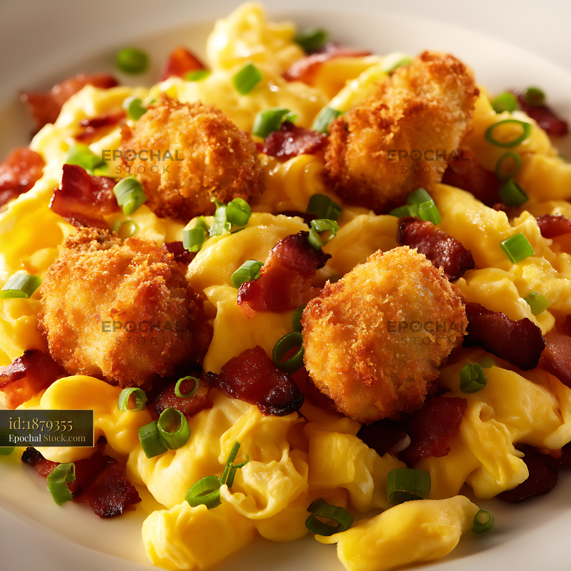 Crispy Fried Hushpuppies with Mac and Cheese - stock photo
