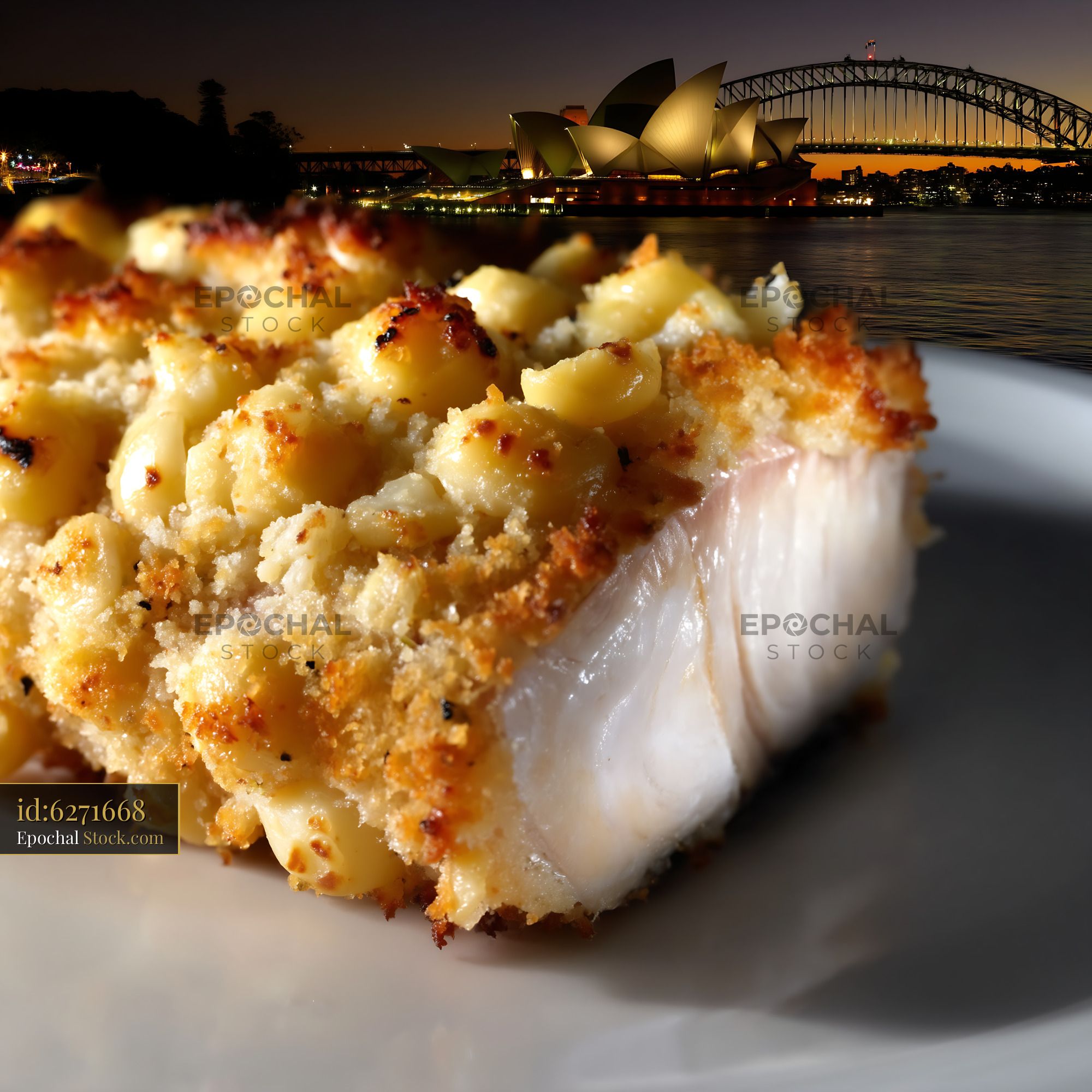 Baked Scallop with Golden Crust Sydney - stock photo