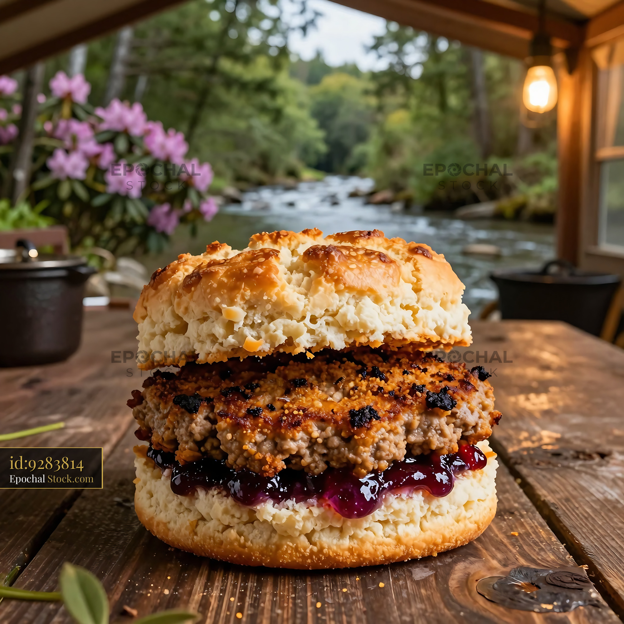 Crispy Livermush Sandwich by Riverside - stock photo