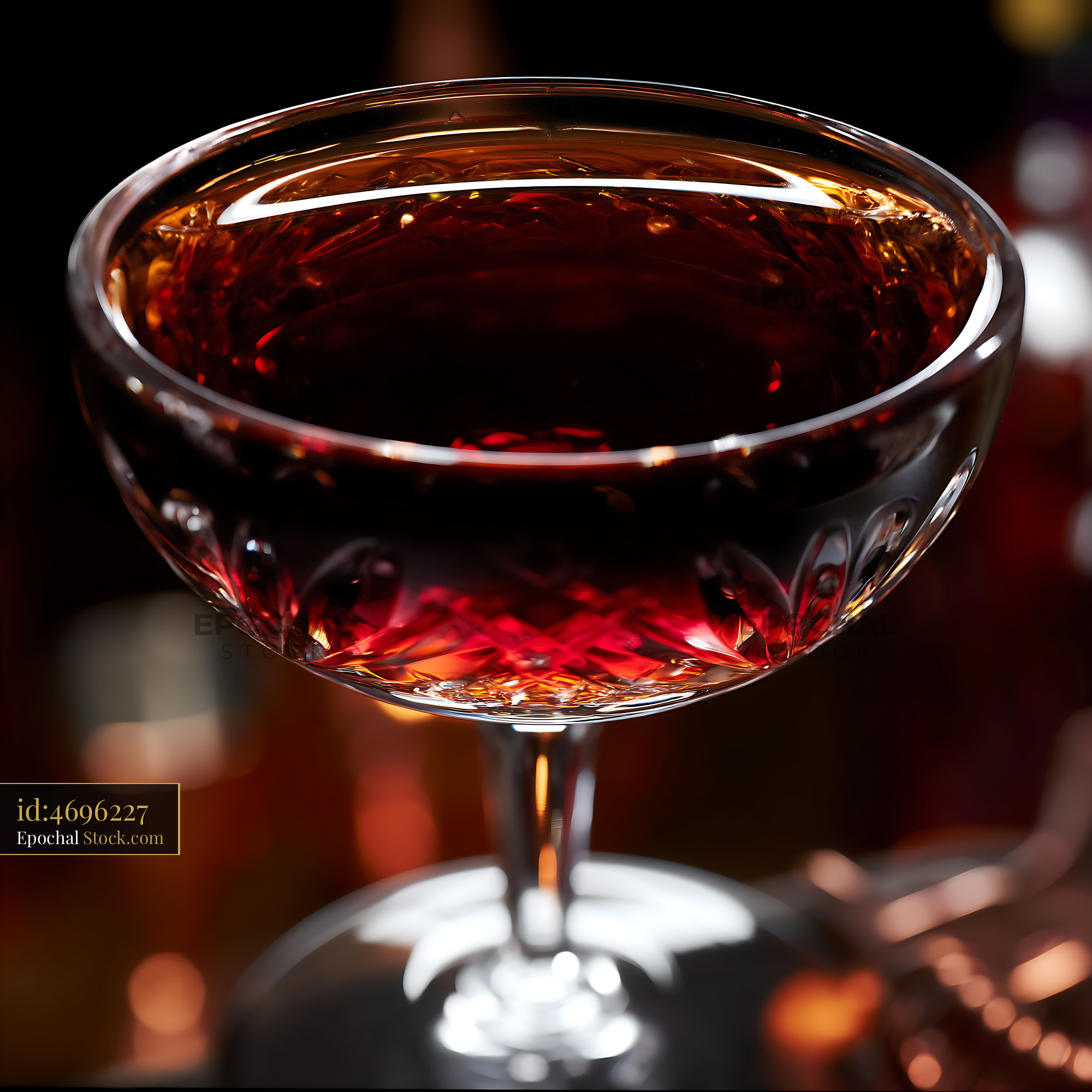 Bushwick Cocktail Amber Glow in Coupe Glass - stock photo