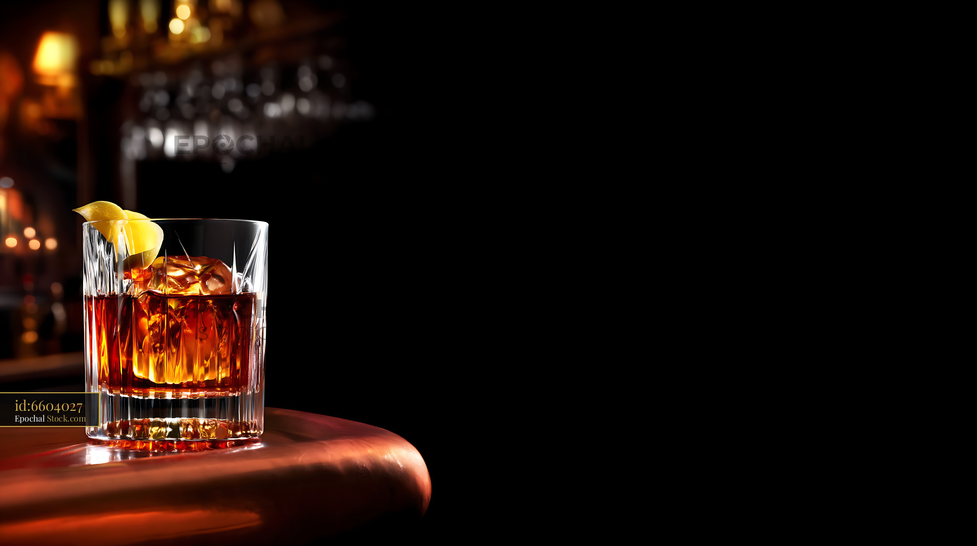 Saratoga Cocktail with Lemon Twist - stock photo