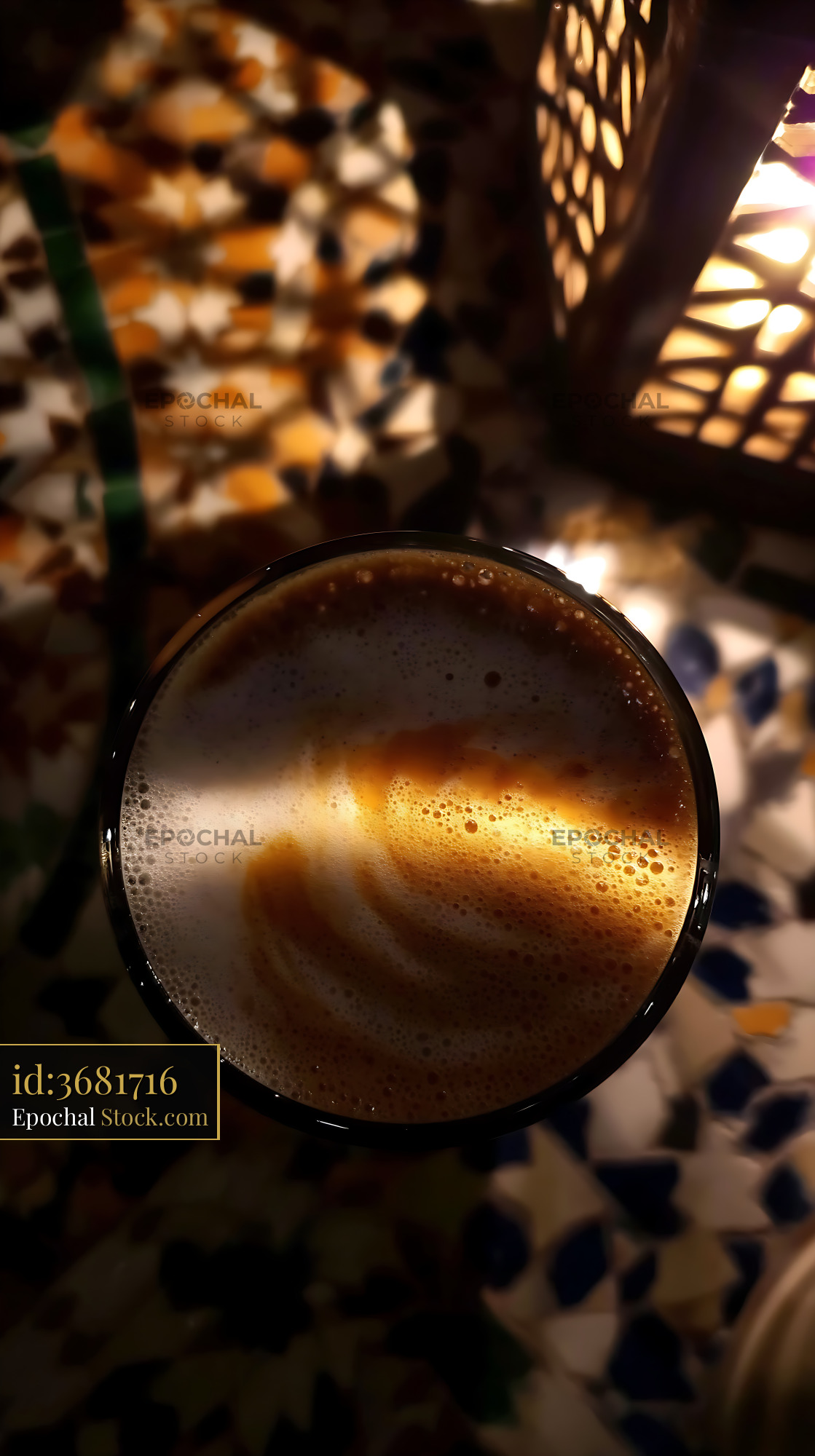 Nitro Caramel Coffee with Creamy Foam - stock photo