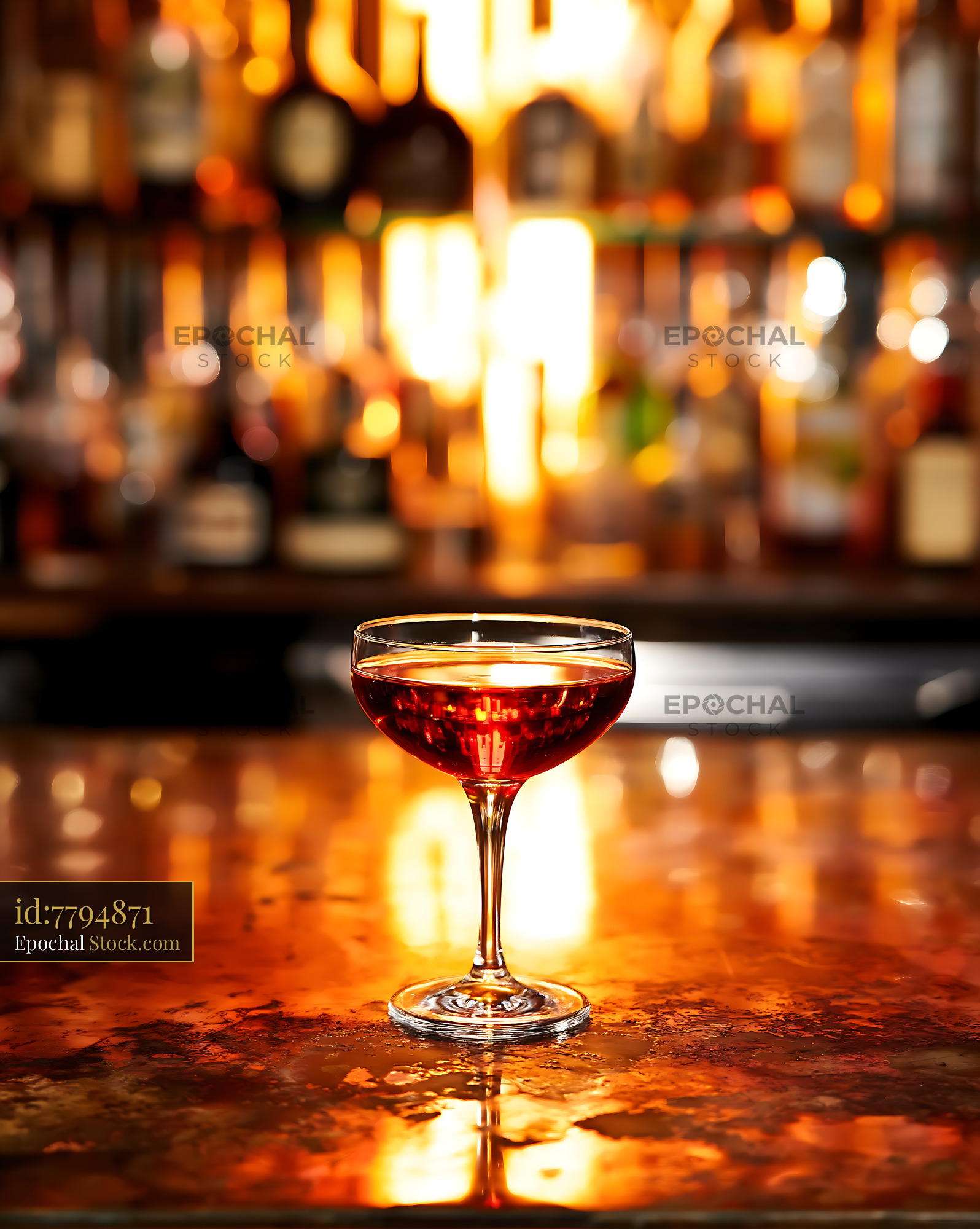 Bushwick Cocktail Served at Premium Bar - stock photo