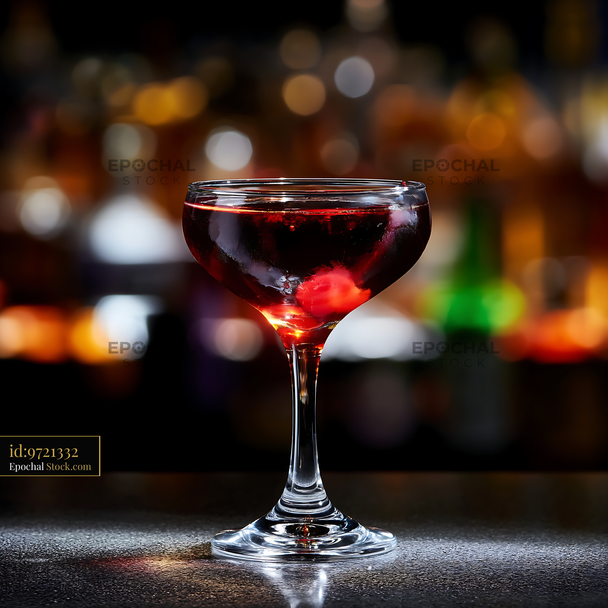 Bushwick Cocktail with Cherry Garnish - stock photo