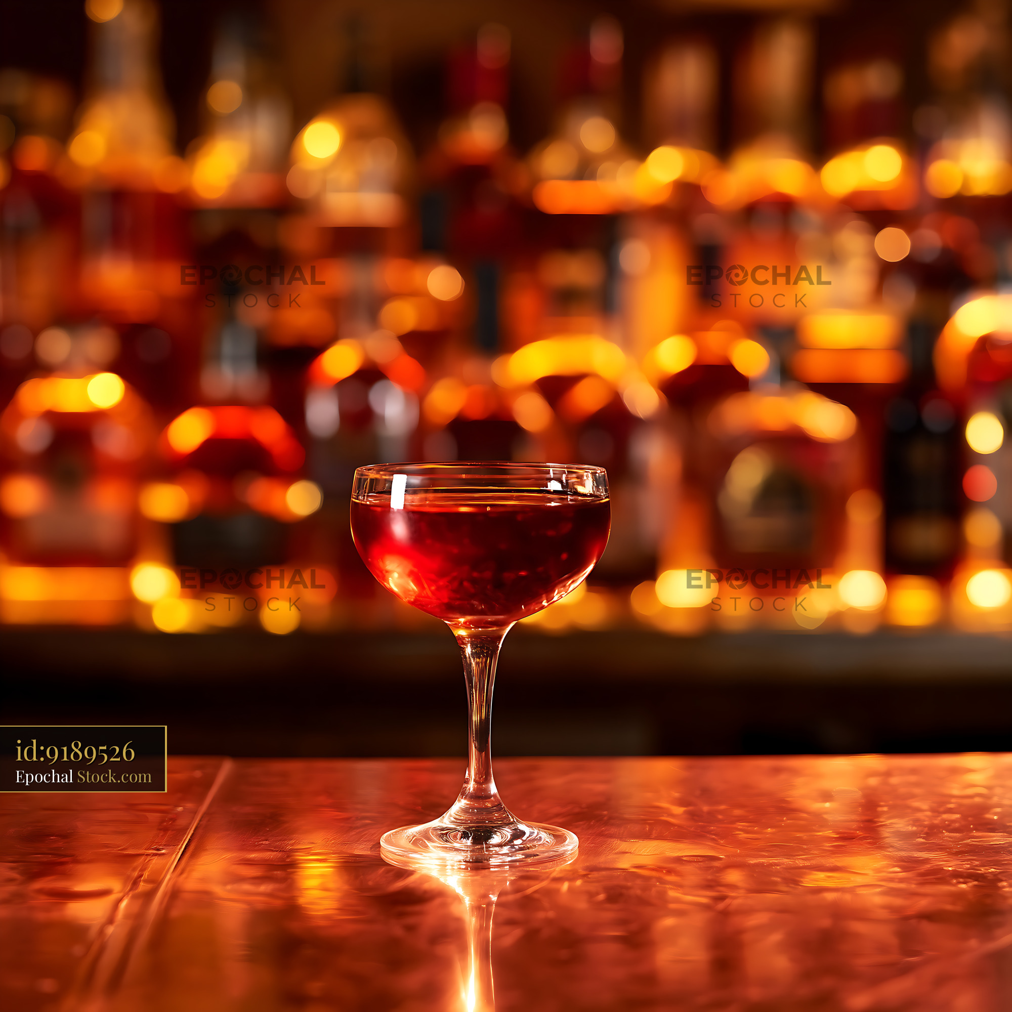 Bushwick Cocktail on Bar Counter - stock photo