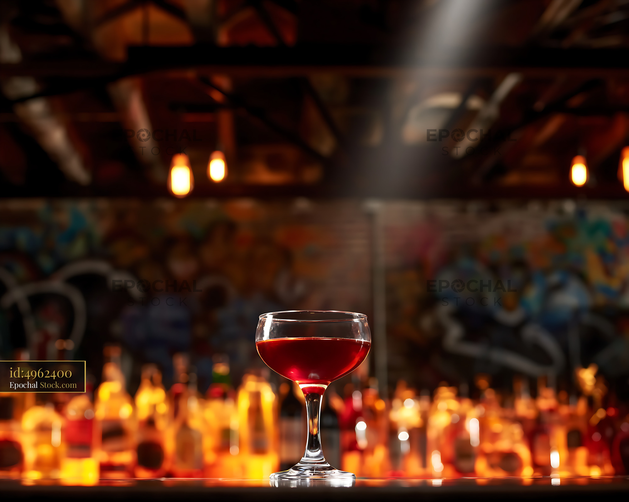 Bushwick Cocktail Glass in Upscale Urban Bar - stock photo