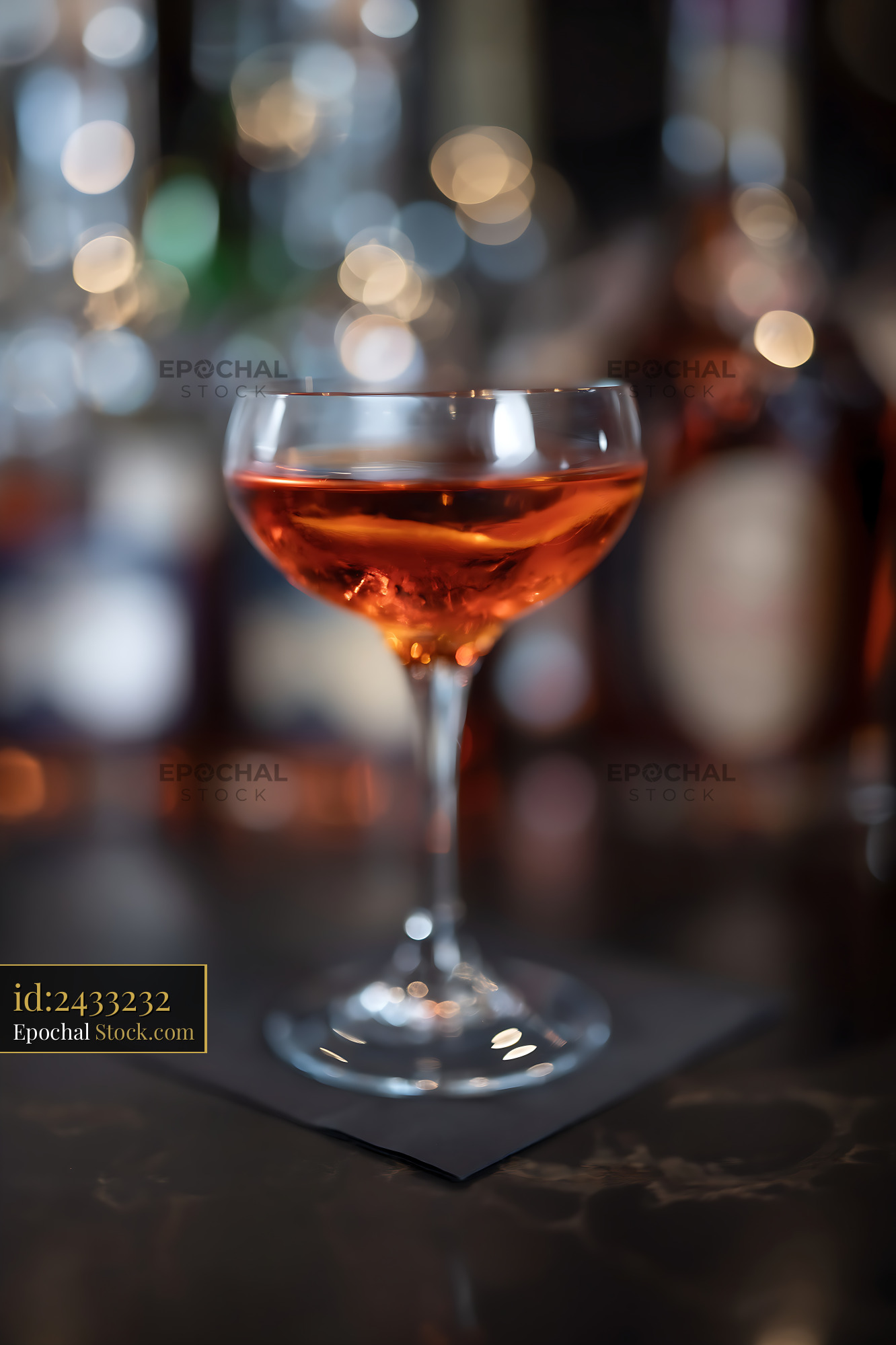 Bushwick Cocktail in Elegant Coupe Glass - stock photo