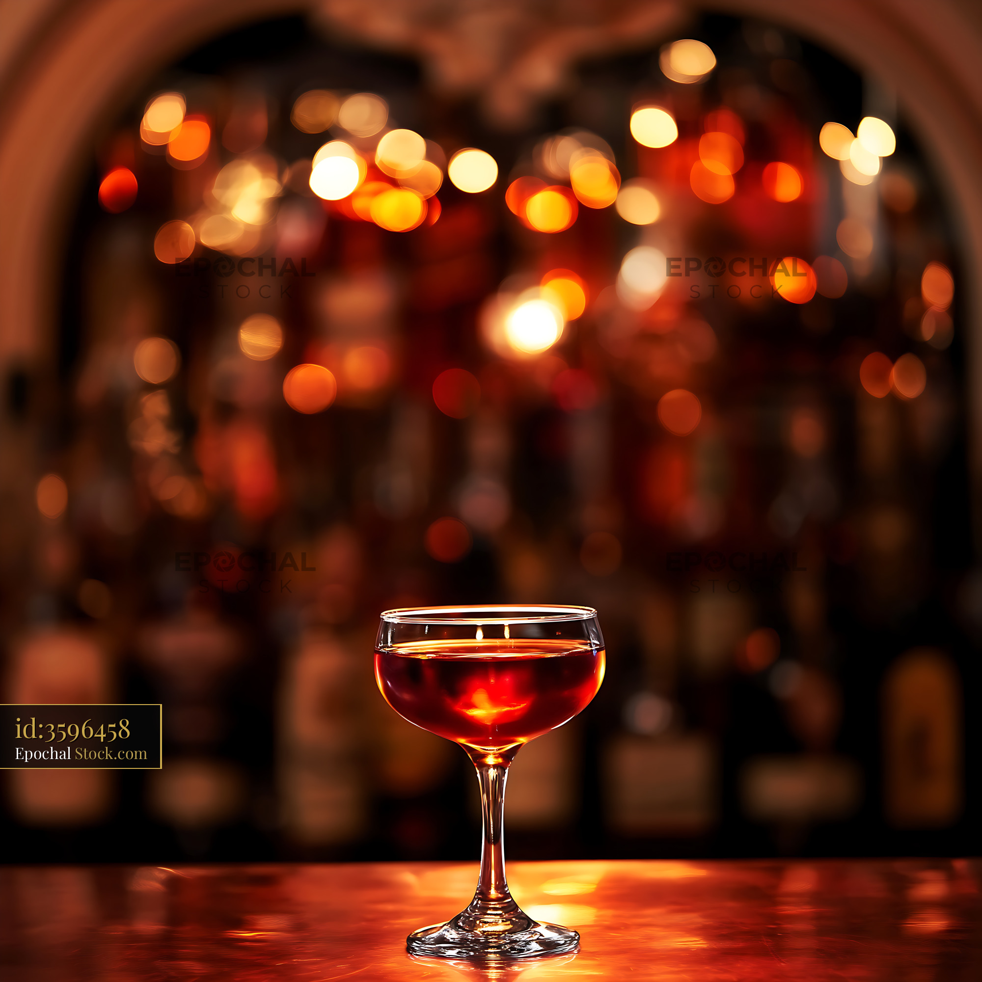 Bushwick Cocktail in Glowing Coupe Glass - stock photo