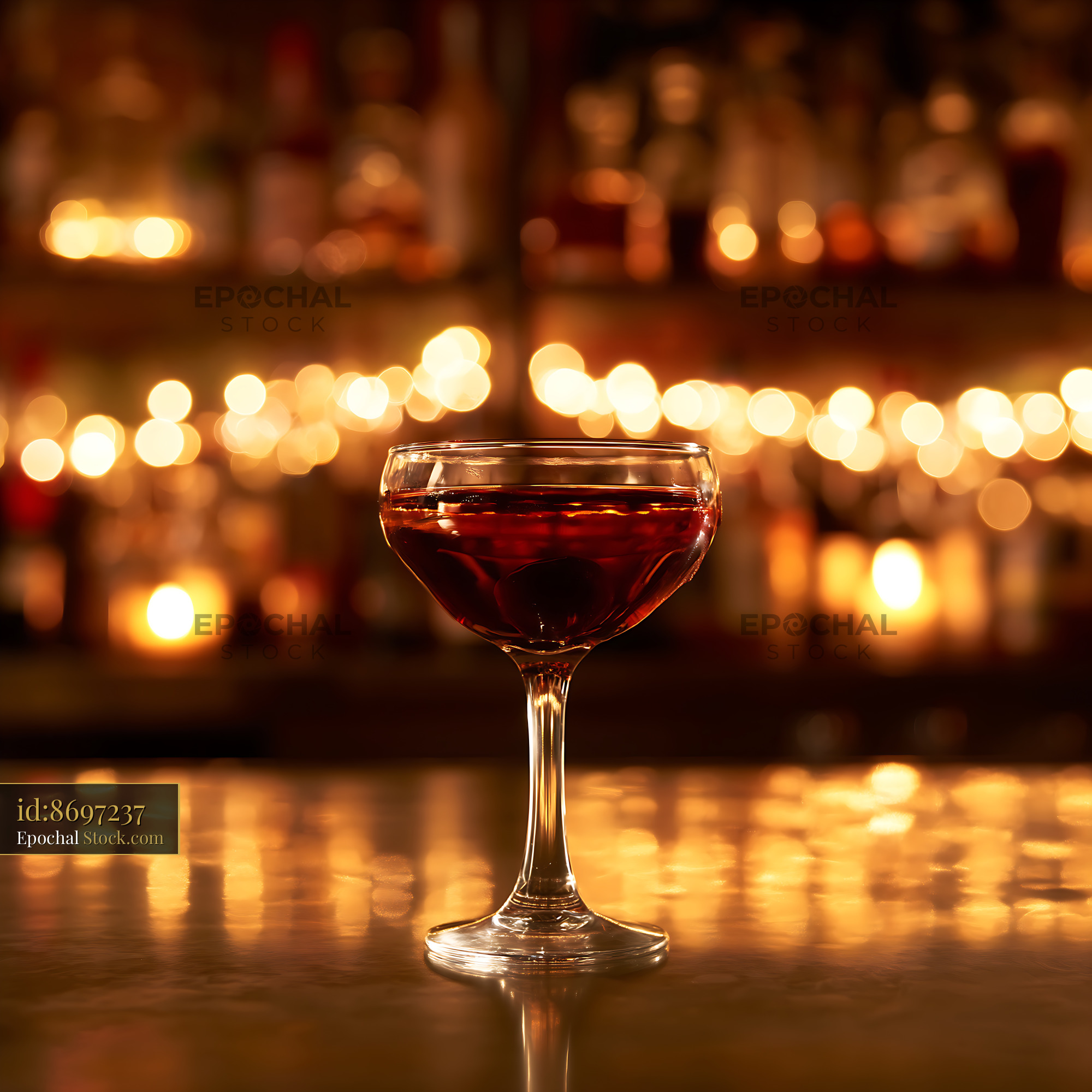 Bushwick Cocktail at Upscale Candlelit Bar - stock photo