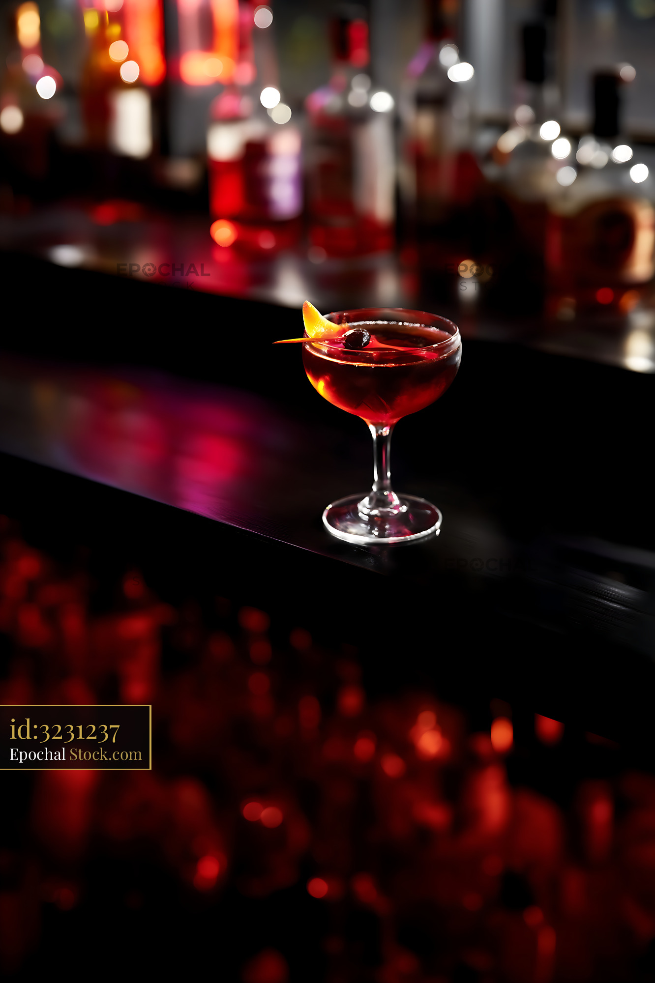 Bushwick Cocktail at Moody Nightclub Bar - stock photo